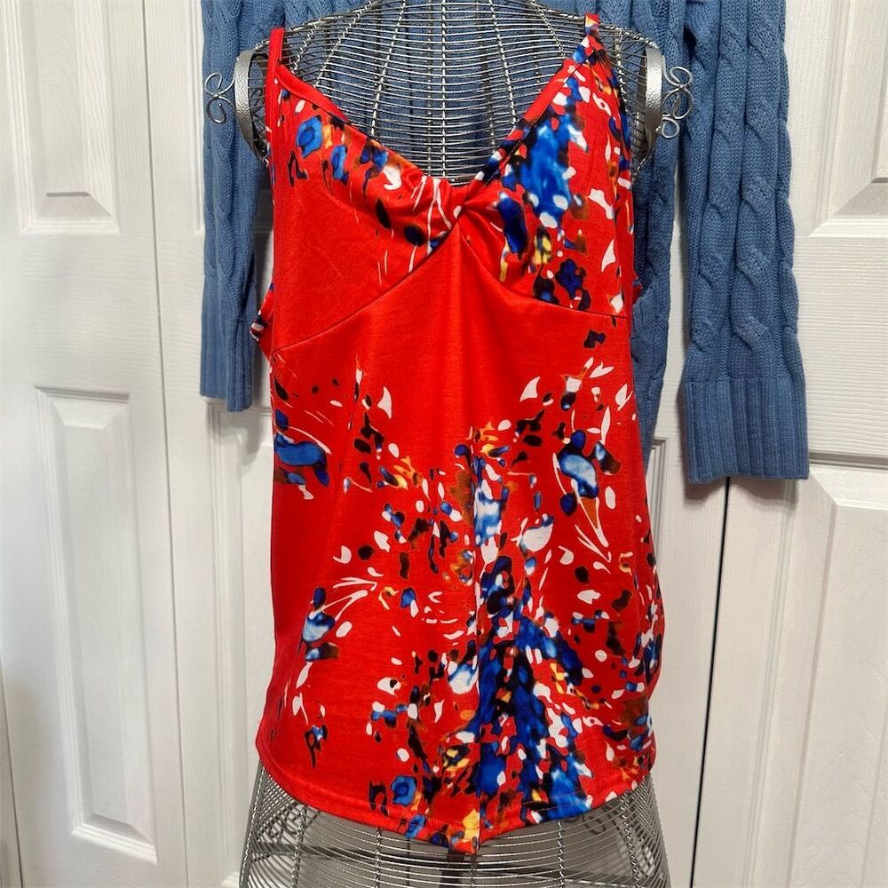 Red Floral Women's Top